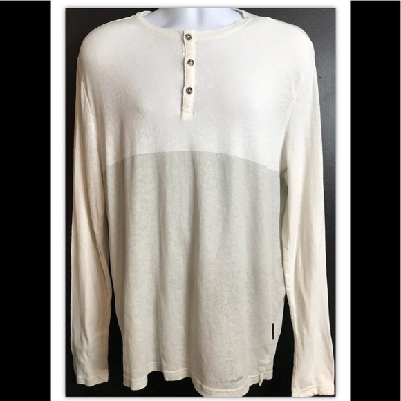 Robert Geller Other - ROBERT GELLER Shirt Henley Linen Cream Gray Beige